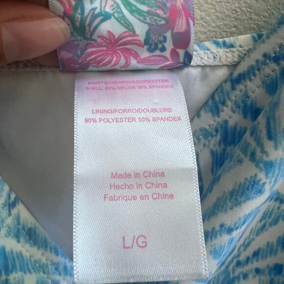 Stella Parker Women's One-Piece Swimsuit Blue White Size Large - Picture 5 of 6